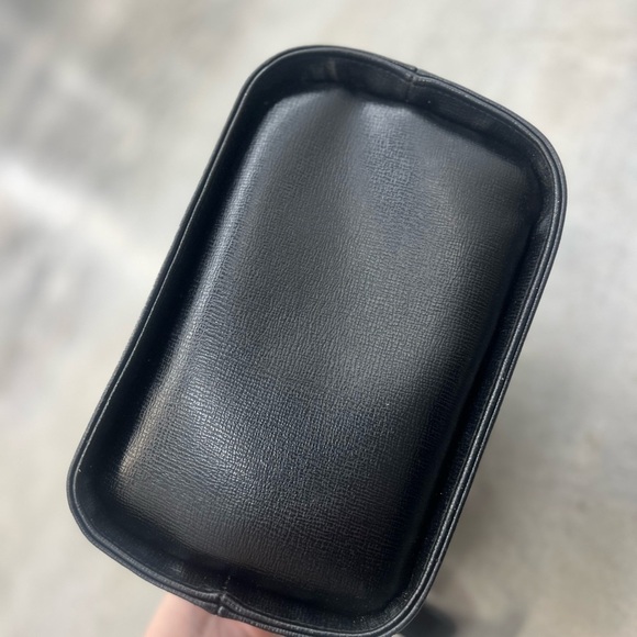 Small Black Crossbody Bag with Gold Accents and Drawstring Closure - Picture 13 of 13